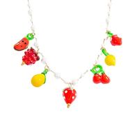 THINCAN Llamativo colgante de cristal de frutas collar con cadena de longitud ajustable perfecto para darle a su look un collar colgante de vidrio de fruta elegante color, talla única, como se