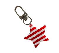 THINCAN Llavero de aleación de resina con encanto de estrella con delicada decoración a rayas para monederos, mochilas, cámara, accesorios ligeros para monederos, Rosa rojo., Talla única