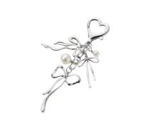 THINCAN Llavero de lazo de mariposa de estilo único con diseños de cinta de perlas accesorio para mujeres damas grandes regalos hechos a mano joyería llavero, Bow Pendant 2, Talla única