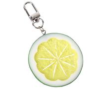 THINCAN Llavero de simulación de frutas en forma de limón en forma de bolsa de joyería hecha a mano resina de regalo modelo de fruta ornamento para accesorios de llaves telefónicas, verde, Talla única