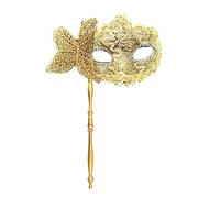THINCAN Máscara de fiesta de Halloween con lápiz de sujeción, máscara de media cara, máscara de mariposa veneciana, máscara de noche