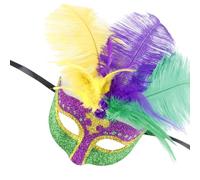 THINCAN Máscara de máscara con plumas para fiestas de Halloween, máscaras de lentejuelas, decoración de máscaras, máscara de media cara para mujeres, hombres, cosplay