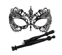 THINCAN Masquerade máscara para mujer, media máscara facial, máscara de noche, máscara de fiesta de Halloween, con soporte extraíble