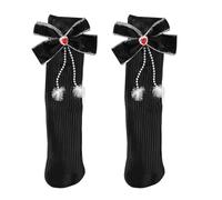 THINCAN Mujeres Chicas Año Nuevo Elegante Lindo Corazón Cadenas Bowknotakzent Tobillo Calcetines Transpirables, Negro Arco Negro, children socks