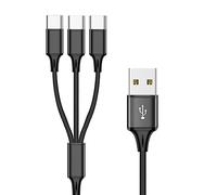 THINCAN Multicable de carga multi USB, cable de carga USB, nailon trenzado