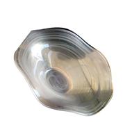 THINCAN Plato de cristal con patrón alado para servir aperitivos, bandeja de aerosol de frutas, lavavajillas, plato de aperitivo seguro, decoración del hogar, plato de aperitivo de vidrio