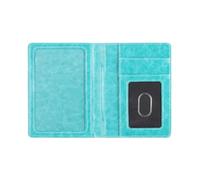 THINCAN Práctico cuero PU pasaportes billetera elegante patrón en relieve pasaportes funda protectora viaje, Lago, azul, Belleza masiva