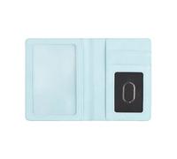 THINCAN Práctico cuero PU pasaportes billetera elegante patrón en relieve pasaportes funda protectora viaje, azul claro, Belleza masiva