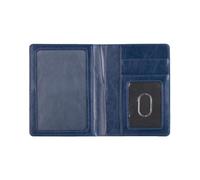 THINCAN Práctico cuero PU pasaportes billetera elegante patrón en relieve pasaportes funda protectora viaje, azul, Belleza masiva