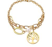 THINCAN Pulsera de árboles de perlas para mujer exquisita pulsera para mujer con árboles de motivos de vida y perlas para fiestas Accesorios de alta calidad, talla única, como se describe