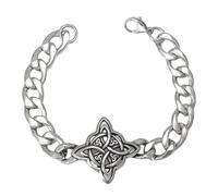 THINCAN Pulsera de cadena de nudo de acero inoxidable con nudo irlandés de acero inoxidable, pulsera única para el desgaste diario