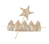THINCAN Sparkling CROWN DEADEWAY & STAR Juego de varita mágica para baby showers, fiesta de cumpleaños, palo de hadas para niñas, para actuaciones escénicas