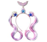 THINCAN Tema de cuernos con cuernos de lentejuelas diadema con pelucas para niñas hermosa dibujos animados personajes temas diadema para niños fiesta de cumpleaños