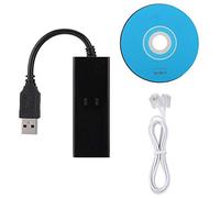 Thincol Módem de datos, USB 2.0 56K, módem externo de fax de datos, compatible con Win7/8/10/XP, con controlador de CD y cable telefónico, color negro