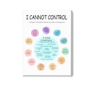 Things I Can and Cannot Control Canvas Wall Art Inspirational Mental Health Wall Decor for Therapy Office School Nursery Counselor Office Home(Framed,12x18inch(30x45cm))