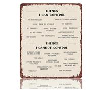 Things I Can Control Cannot Control Metal Tin Sign 8x12 Inch