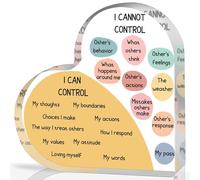 Things I Can Control - Decoración de salud mental, regalos de corazón acrílico, decoración de atención plena para oficina de terapia, consejero escolar, terapeuta, oficina, decoración artística para