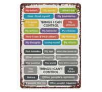 Things I Can Control List Vintage Aluminum Wall Sign 8x12 Inch