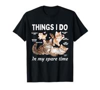 Things I Do In My Spare Time Cute Cat Lover Camiseta