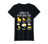Things I Do In My Spare Time Ducks Love Cute Duck Mom Dad Camiseta gráfica económica, Mujer, Negro, L