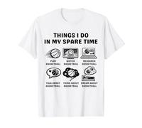 Things I Do in My Spare Time Funny Basketball Men Women Kids Camiseta gráfica económica, Hombre, Blanco, L