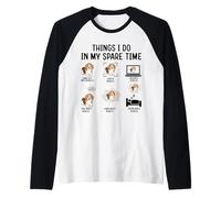Things I Do In My Spare Time Hang out with Beagles Camiseta Manga Raglan