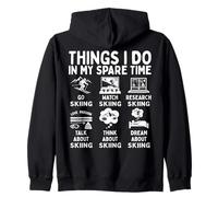 Things I Do In My Spare Time Skiing Lover Snow Sport Skier Sudadera con Capucha