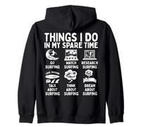 Things I Do In My Spare Time Surfing Lover Water Sport Sudadera con Capucha