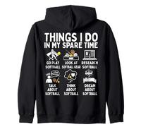 Things I Do Softball Lover Spare Time Passion Sudadera con Capucha