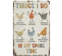 Things I Do with Chickens in My Spare Time, letrero de metal estilo vintage, 30 cm x 20 cm