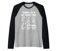 Things I Don in my Spare Time Funny Football Camiseta Manga Raglan