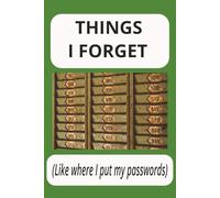 Things I Forget: (Like where I put my passwords)