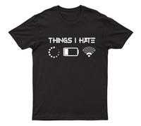 Things I Hate Gamer Men's Black Camiseta Unisex Clothing, Negro , 3XL