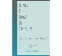 Things I’ll Forget in 5 Minutes (So I Wrote Them Here): A Funny 120-Page Lined Notebook for Forgetful People to Jot Down Notes, Reminders, Appointments, Passwords, and Random Thoughts.