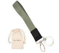 Things of Happiness Lanyard corto llavero y mosquetón para él y ella | elegante llavero | pequeño regalo cumpleaños, San Valentín, Navidad | lanyard corto (caqui)