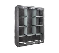 THINIA HOME Armario Ropero de Tela MAX Gris 128x45x169cm