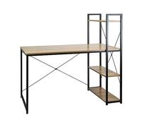 THINIA HOME Escritorio Metálico con Estantería 3 Baldas de Madera Ozra 120x120x64cm 7house