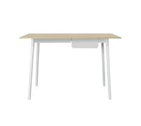 THINIA HOME - Escritorio Simplify, Madera, Sala Trabajo o Estudio, Despacho, Oficina, Dormitorio, 1 Cajón, Diseño Nórdico, Dimensiones 110x50x75cm (Largo x Ancho x Alto), Color Blanco/Natural