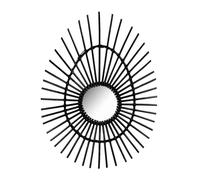 Thinia Home Espejo de Pared en Ratán Ovalado Deko Negro 80cm Thinia Home