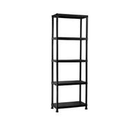 THINIA HOME - Estantería Almacenaje, Polipropileno PP, Multiusos, Hogar, Trastero, Domitorio y Cocina, 5 Baldas, Carga Máxima 125Kg, 60x30.5x172cm (Largo x Ancho x Alto), Color Negro