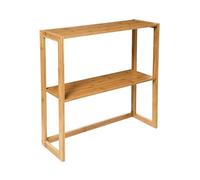 THINIA HOME - Estantería de Pared de Bambú Natural con 2 Estantes, Estantería Auxiliar para Baño, Cocina o Salón, Mueble Organizador Compacto, Estilo Nórdico, 57x20x60 cm