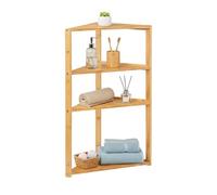 Thinia Home Estantería Esquinera en Bambú con 3 Niveles Canoply 80x36.5x33.5cm Thinia Home