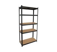 THINIA HOME - Estantería Modular Almacenaje, Acero y MDF Antihumedad, Hogar, Trastero, Garajes y Talleres, 5 Baldas Ajustables, Carga Máxima 875Kg, 90x40x180cm (Largo x Ancho x Alto)