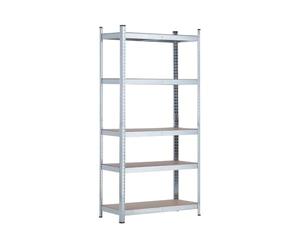 THINIA HOME - Estantería Modular Almacenaje, Acero y MDF Antihumedad, Hogar, Trastero, Garajes y Talleres, 5 Baldas Ajustables, Carga Máxima 875Kg, 90x40x180cm (Largo x Ancho x Alto)