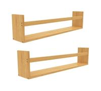 THINIA HOME - Estantes Flotantes de Bambú Natural, Baldas de Pared Reversibles para Cocina, Baño o Salón, Estilo Nórdico, 70x12x15 cm, Pack 2