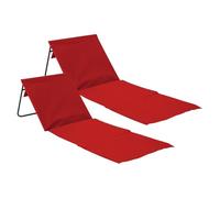 THINIA HOME - Esterilla Plegable de Playa Acolchada con Respaldo (Pack 2), Acero y Tela Oxford, Jardín, Impermeable, 149.5x50.5x42 cm (Largo x Ancho x Alto), Color Gris, Azul, Verde, Rojo o Rosa