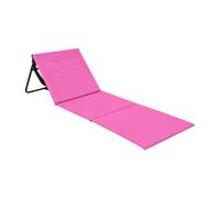 THINIA HOME - Esterilla Plegable de Playa Acolchada con Respaldo, Acero y Tela Oxford, Impermeable, Secado Rápido, Diseño Portátil, Bolsillo Trasero, Asa de Transporte, Varios Colores Rosado