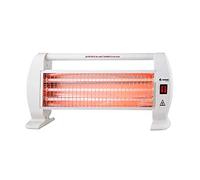 THINIA HOME Estufa de Cuarzo Blanco 1200W Radiador Eléctrico Barras de Cuarzo Horizontales | Bajo Consumo 3 Niveles de Potencia | Sensor Antivuelco