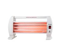 THINIA HOME Estufa de Cuarzo Blanco 1200W Radiador Eléctrico Barras de Cuarzo Horizontales | Bajo Consumo 3 Niveles de Potencia | Sensor Antivuelco