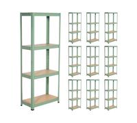 Thinia Home MegaPack 10 Estanterías Modulares Metálicas con 4 Baldas 240kg 60x30x148cm Thinia Home